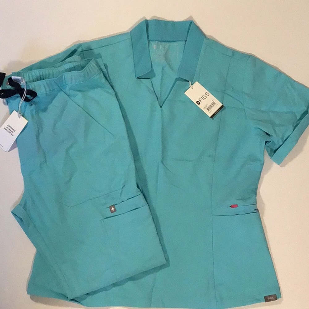 Figs Neon Blue women’s scrub